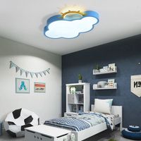 Lampa Led Sufitowa Plafon Do Ściemniana Lumela + Pilot Chmurka Niebieska