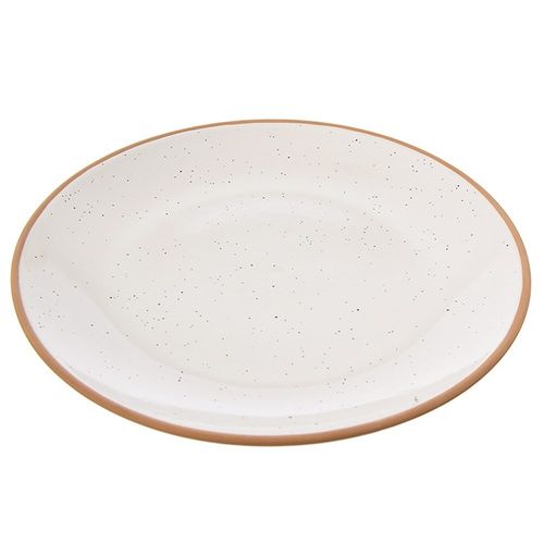 Talerz Obiadowy Duży Płytki Płaski na Obiad Potrawy Dania Beżowy Ceramiczny na Arena.pl