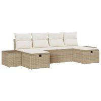 Zestaw Sof na Ogród 6 pcs Beżowy 55 x 62 x 69 cm Polirattan