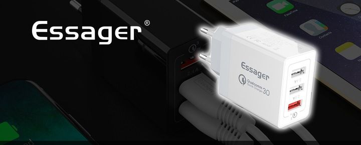 Szybka ładowarka sieciowa zasilacz 3x USB 30W QC3 zdjęcie 10