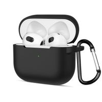 TECH-PROTECT ICON ETUI SILIKONOWE CZARNE DO AIRPODS PRO 1/2 Z KARABIŃCZYKIE