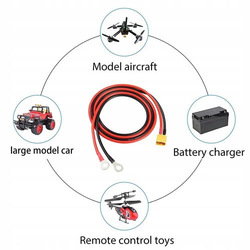 XT60 Mężczyzna do O Ring Connector Cable 1Mt 12AWG na Arena.pl