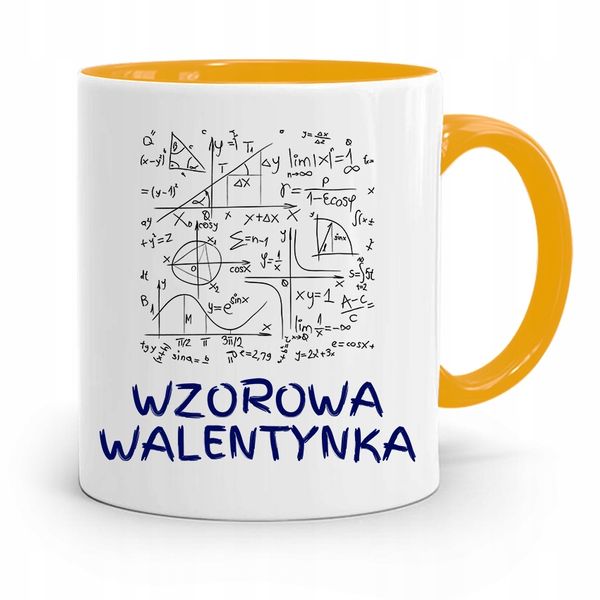 Kubek Żółty Na Walentynki Wzorowa Walentynka Z Nadrukiem Ze Zdjęciem zdjęcie 1