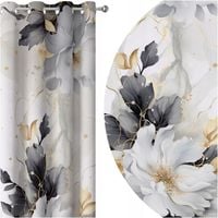 GOTOWE ZASŁONY NA PRZELOTKACH 140X250 ZASŁONA KWIATY WZÓR 225