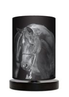 Lampa stołowa - nocna drewniana mała - Black horse