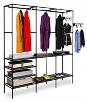 WIESZAK STOJĄCY SZAFA REGAŁ Z PÓŁKAMI METALOWY STELAŻ GARDEROBA NA