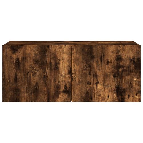 Ścienna szafka TV z LED, przydymiony dąb, 100x35x41 cm na Arena.pl