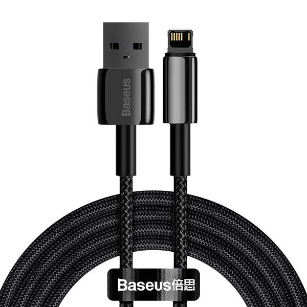 Kabel USB do Lightning Baseus Tungsten Gold, 2.4A, 2m (czarny) zdjęcie 1