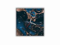 ZEGAR SZKLANY KWADRATOWY - Rozlana farba