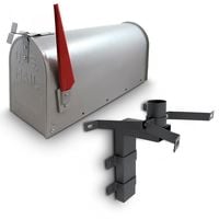 13460 Srebrna skrzynka pocztowa amerykańska z flagą i uchwytem