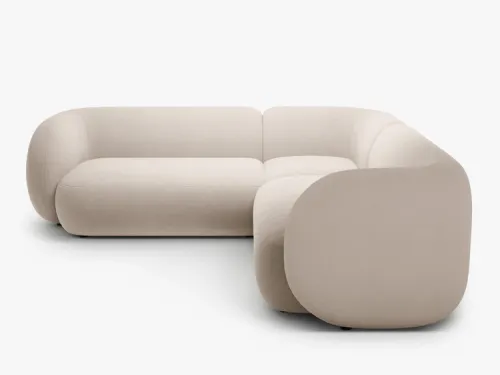 SOFA NAROŻNA BEŻ WELUR 252/252/76 KATE OD MICADONI na Arena.pl