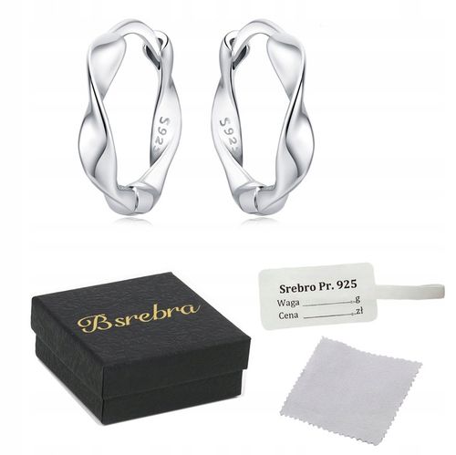 KOLCZYKI Srebrne PRÓBA 925 OBRĘCZE KOŁA Zakrzywiony SREBRO KÓŁKA Damskie na Arena.pl