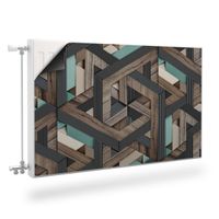 Mata MAGNETYCZNA Na Kaloryfer Abstrakcja Imitacja Drewna 100cm x 60cm