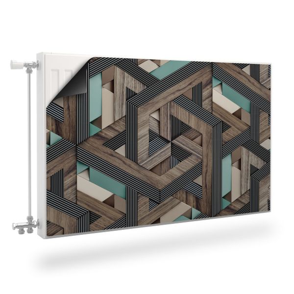 Mata MAGNETYCZNA Na Kaloryfer Abstrakcja Imitacja Drewna 100cm x 60cm zdjęcie 1