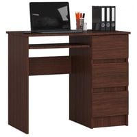 Biurko komputerowe, szuflady, prawe, ASTOR, 90x50x77, wenge | TYLETEGOTU