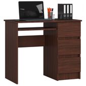 Biurko komputerowe, szuflady, prawe, ASTOR, 90x50x77, wenge | TYLETEGOTU