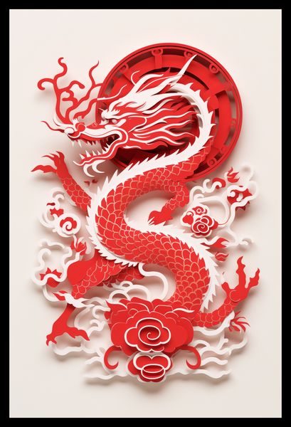 Plakat 30x45cm Czerwony Smok zdjęcie 2