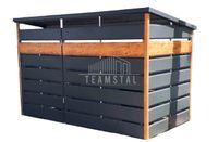 Wiata śmietnikowa spad tył 2x1,5 antracyt+ drewnopodobny  TS507