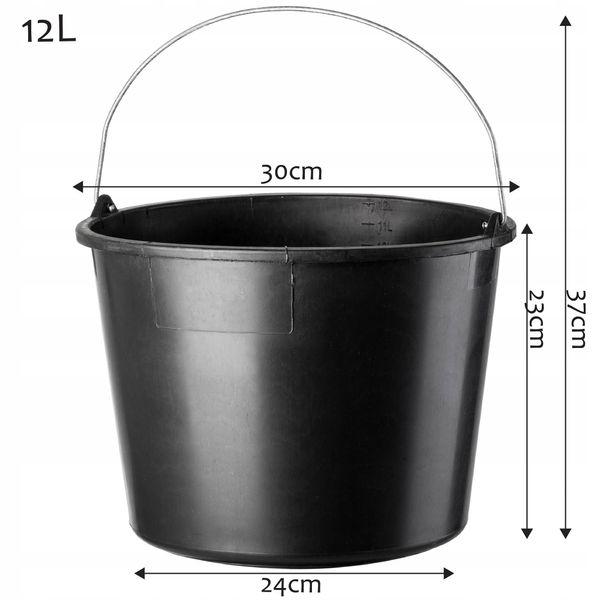 WIADRA PLASTIKOWE BUDOWLANE GOSPODARCZE 12L 20SZT zdjęcie 4