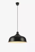 Industrialna lampa wisząca Port czarna okrągła do kuchni