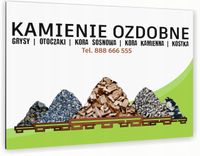 nadruk UV TABLICZKA reklamowa aluminiowa KAMIENIE OZDOBNE dibond 40x30