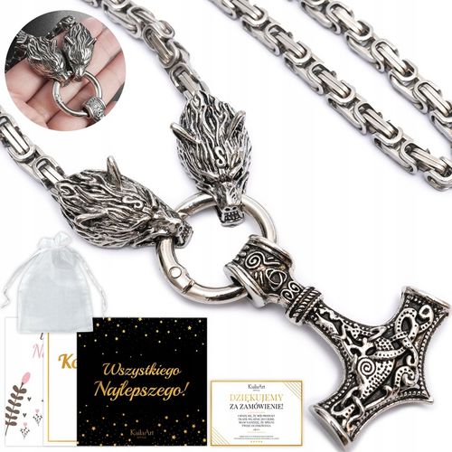 NASZYJNIK MĘSKI THOR MŁOT WIKINGÓW WIEDŹMIN SZKOŁA WILKA STAL CHIRURGICZNA na Arena.pl