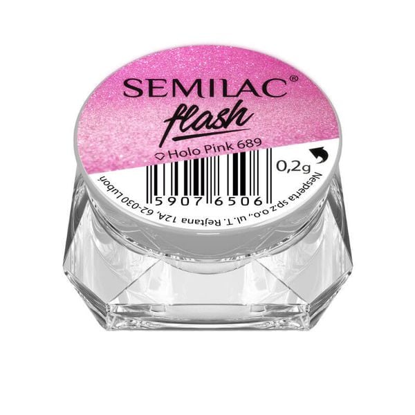 Semilac Flash Holo Pink 689 zdjęcie 1