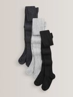 Zestaw 3 par rajstop o warkoczowym splocie 6/12m