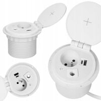 GNIAZDO WPUSZCZANE W BLAT 230V + 2x USB + INDUKCJA