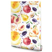 Tapeta Do Jadalni Kuchni Owoce Śliwki Brzoskwinie Gruszki