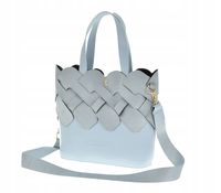 Laura Biaggi elegancka torebka shopper niebieski mat splot zamsz MG427