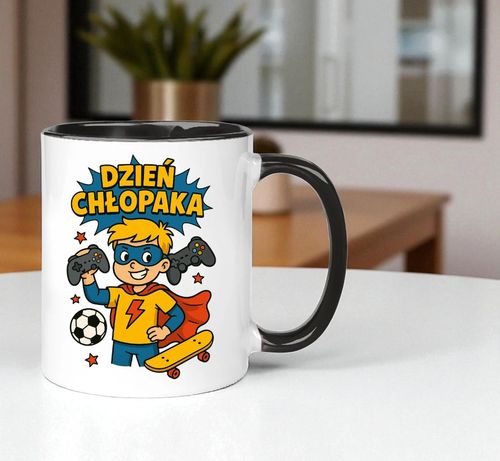 Kubek z nadrukiem prezent Dzień CHŁOPAKA dla kolegi chłopca urodziny wzory na Arena.pl