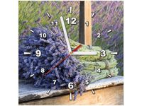 30X30CM ZEGAR BUKIET LAWENDY OBRAZ DREWNO