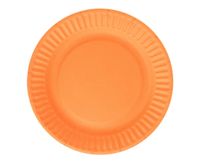 Talerzyki papierowe pomarańczowe jednokolorowe, 18 cm 6 szt.