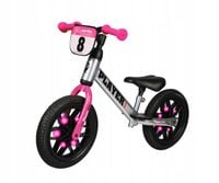 2X Qplay rowerek biegowy PLAYER PINK lekkie gumowe