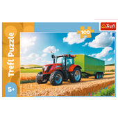 TREFL 16494 Puzzle 100 Maszyny rolnicze - traktor z przyczepą