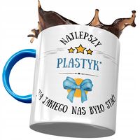 Kubek Błękitny Dla Plastyka Najlepszy Plastyk Z Nadrukiem Ze Zdjęciem