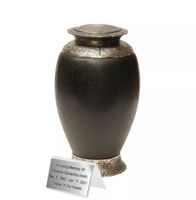 Artystycznie malowana urna kulista ze stali nierdzewnej / Plakietka