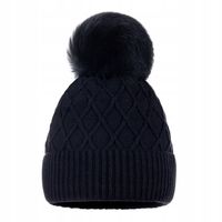 STYLOWA ZIMOWA CZAPKA DAMSKA Z POMPONEM CIEPŁA NA ZIMĘ OCIEPLANA POLAREM