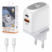 ZESTAW Szybka Ładowarka Sieciowa USB +KABEL TYPE C PD30W 100cm QC