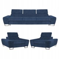Zestaw mebli wypoczynkowych salon Savio Sofa 3os fotele granat Family Meble