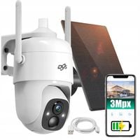 ZEWNĘTRZNA KAMERA WIFI SOLARNA OBROTOWA NA BATERIE Z PANELEM SOLARNYM DVS