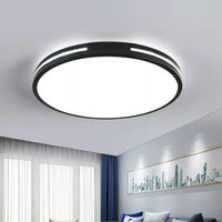 LAMPA SUFITOWA LED PLAFON CZARNA OKRĄGŁY NOWOCZESNA DO SALONU 6500K 18W