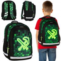 PLECAK SZKOLNY MŁODZIEŻOWY WIELOKOMOROWY MINECRAFT DLA CHŁOPCA LEKKI 23 L