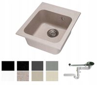 ZLEW ZLEWOZMYWAK GRANIT 8 kolorów 41x47 + SYFON