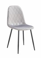 Krzesło welurowe tapicerowane nowoczesne do jadalni salonu Monica3 szare