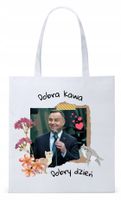 Prezydent Andrzej Duda Torba Eco Biała Shopper Z Nadrukiem Ze Zdjęciem