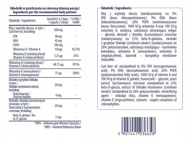 WITAMINA D 2000 I.U. + WIT A i K + BETA-D-GLUKANY zdjęcie 3