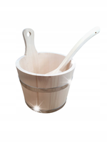 SKOPEK do sauny 5l +chochla wiadro drewniane stal