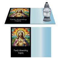 SZKLANA PODSTAWKA POD ZNICZE Z LUSTRA TWÓJ DOWOLNY TEKST 50 WZORÓW 40x30cm